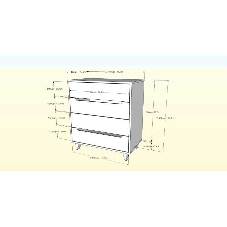 【並行輸入品】Nexera 340442 4 Drawer Dresser Chestの画像