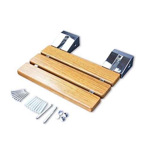 【並行輸入品】DIYHD 15? ?3?/ 4?"モダンチーク材折りたたみシャワーSeatベンチクロム壁マウントシャワーシート DIYHD SD_7