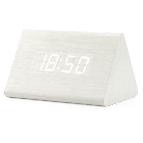 【並行輸入品】GEARONIC Digital Alarm Clock Wooden Alarm Clock Wood Modern Tria_1