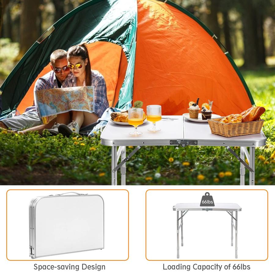 Portable Folding Aluminum Table In/Outdoor Picnic 【blanco】 Party 並行輸入品