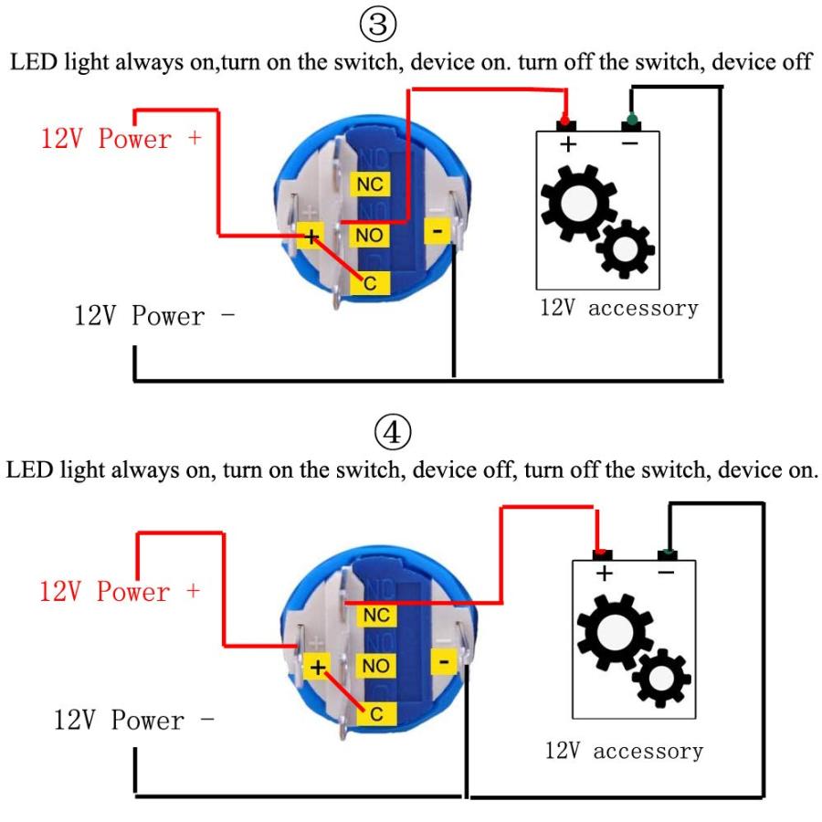 12V 5A 12V 19mm ブルー LED モーメンタリプッシュボタン メタルスイッチ 車 ボート スピーカー ベルホーン N 並行輸入品｜import-tabaido｜07