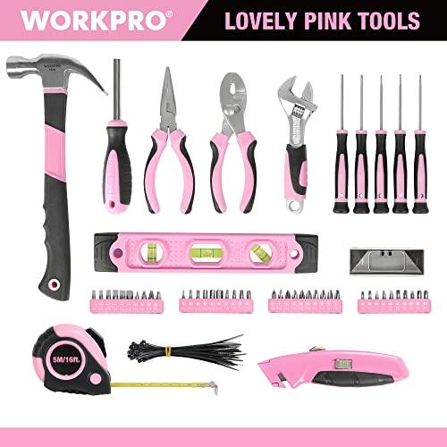 【並行輸入品】WORKPRO 103 Piece Pink Tool Kit Ladies Hand Tool Set with Easy_7