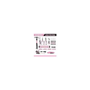 【並行輸入品】WORKPRO 103 Piece Pink Tool Kit Ladies Hand Tool Set with Easy_8