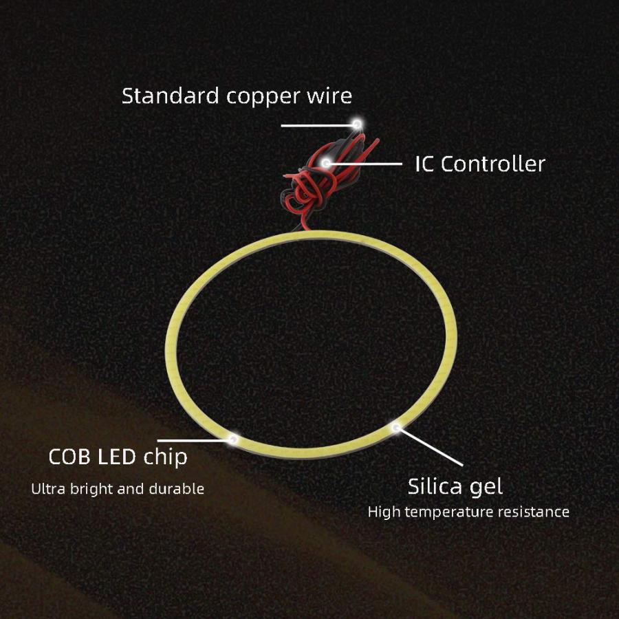 【並行輸入品】GrandviewTM 2x 100mm 72SMD COB Led Angel Eyes Halo Rings Set Lig_9