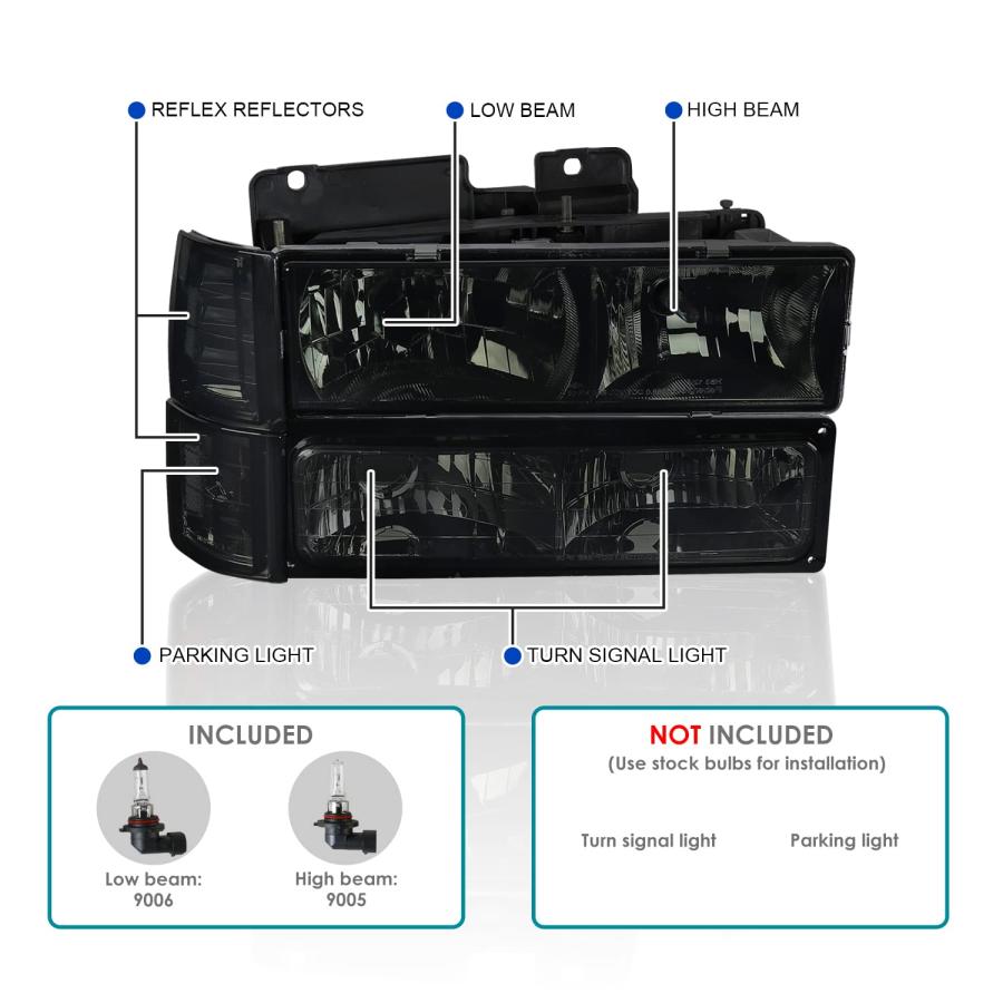 【並行輸入品】Spec D Tuning LBCLH GMC94G SY スモークヘッドライト (ユーロ コーナーバンパーライト) Spec Dの画像