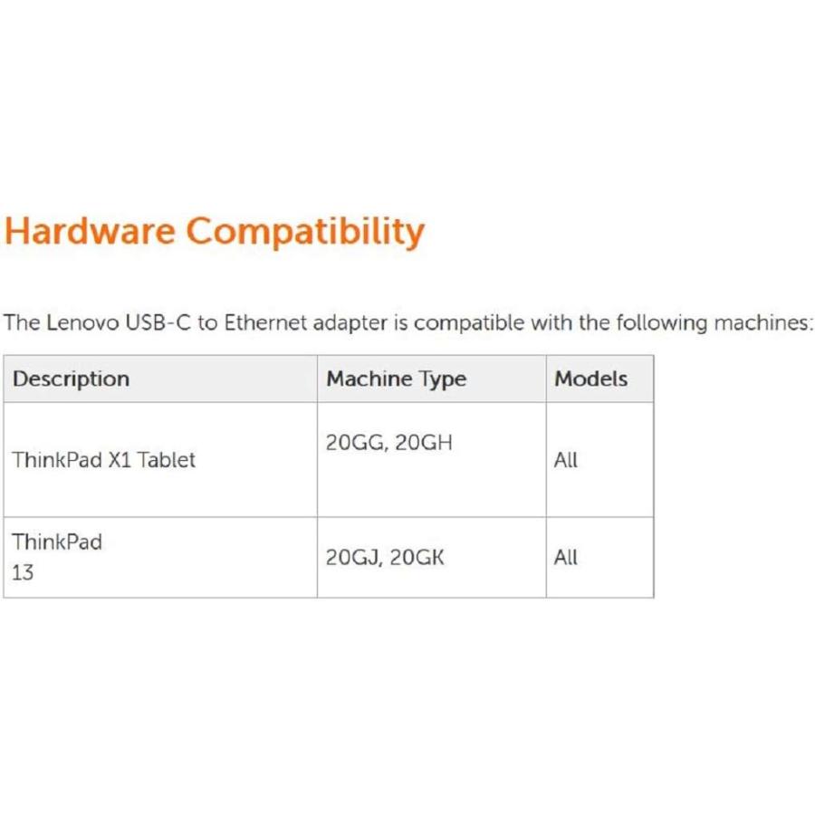 直営 Lenovo - Network adapter - USB-C - USB-C + Gigabit Ethernet - for　並行輸入