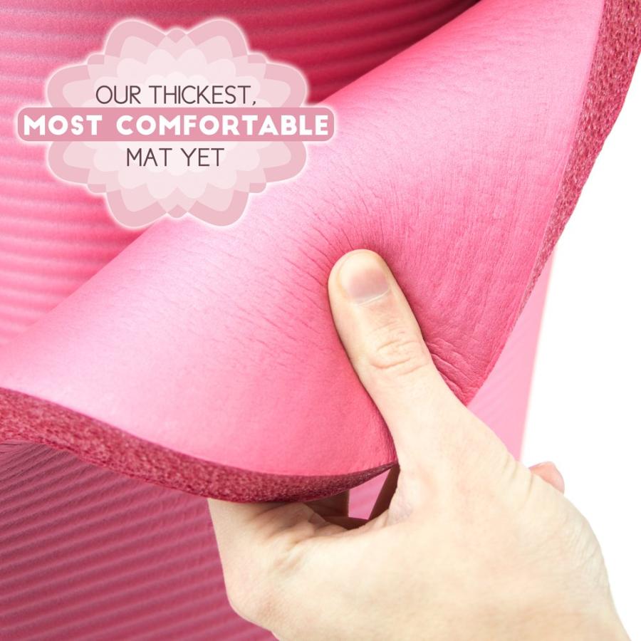 【並行輸入品】(Pink) Yoga Cloud Ultra Thick 2.5cm Yoga and Exercise Mat with_9