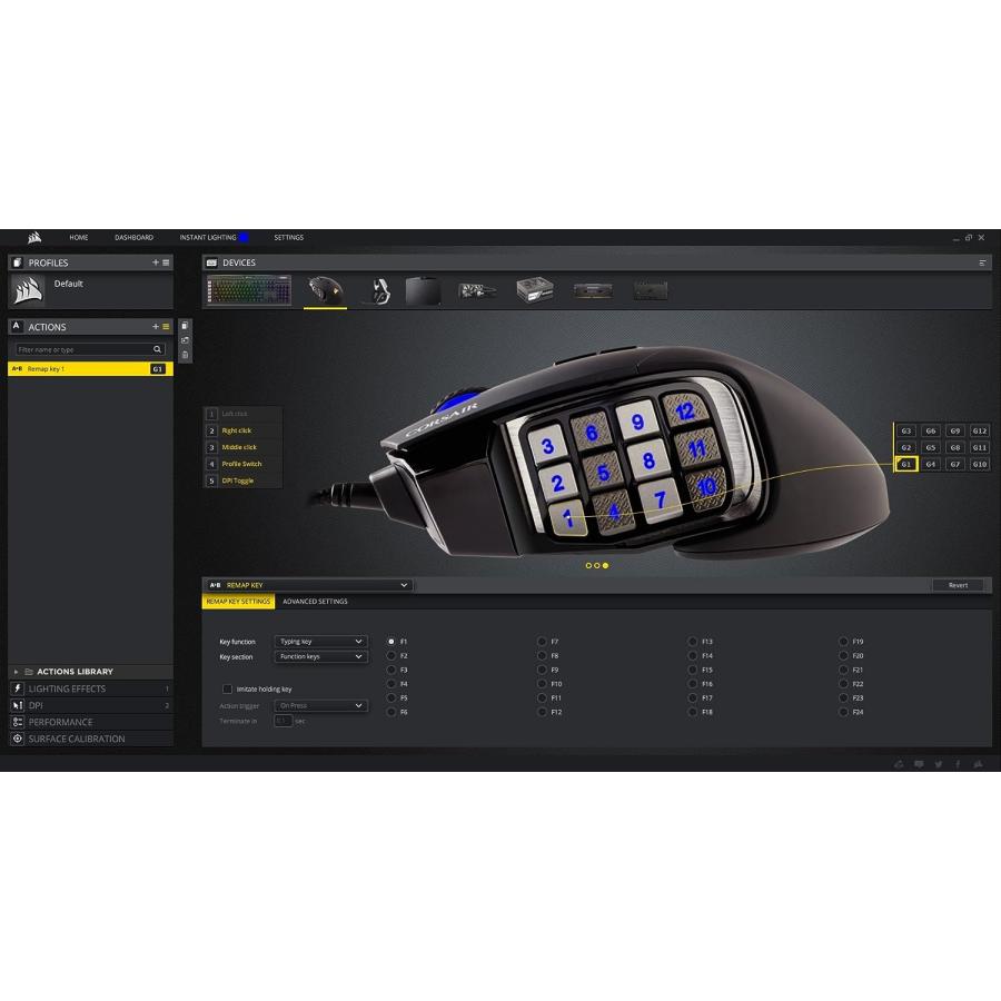 Corsair Scimitar Pro RGB - MMO Gaming Mouse - 16 000 DPI Optical｜import-tabaido｜08