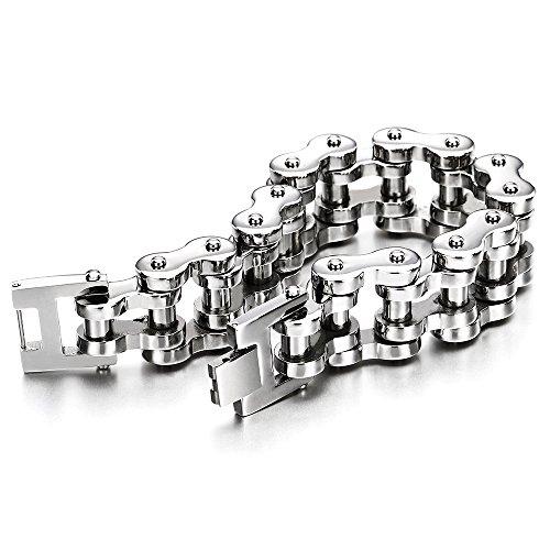 【並行輸入品】メンズ オートバイ チェーン バイク チェーン ブレスレット ステンレススチール シルバー 光沢, Chain Width, ステ_7