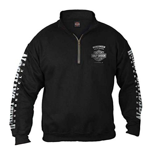 Harley Davidson Men&#39;s Lightning Crest 1/4 Zip Cadet Pullover  並行輸入品｜import-tabaido｜02
