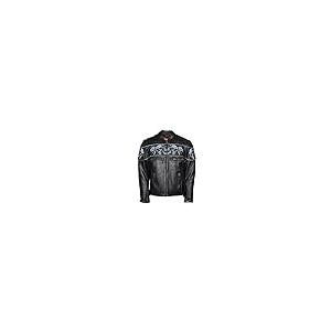 【並行輸入品】反射加工 スカルマーク付 メンズライダーレザージャケット レギュラー  2XL MJ825 SS Dealer Leather Mの画像