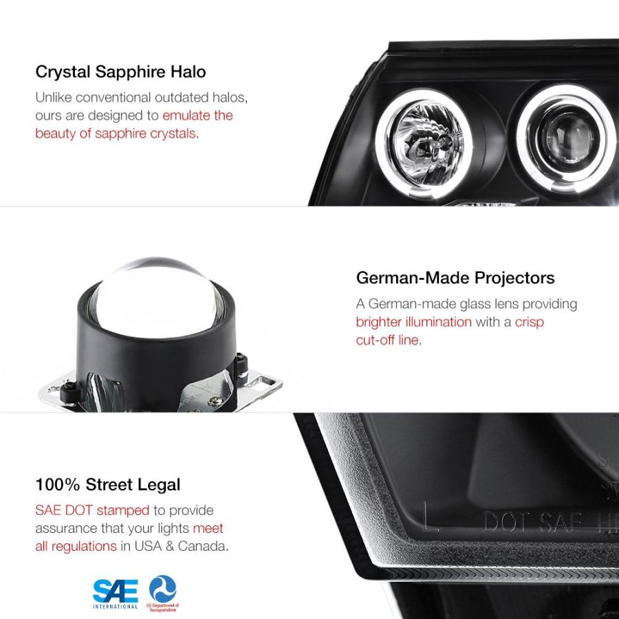 【並行輸入品】[2005 2011トヨタタタコマピックアップトラック用] LED ハローリングプロジェクター ヘッドライトヘッドランプアセンブリ_3