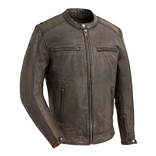 【並行輸入品】First Mfg Co   ヒップスター   メンズ オートバイ レザージャケット | レザージャケット メンズ First Mの画像