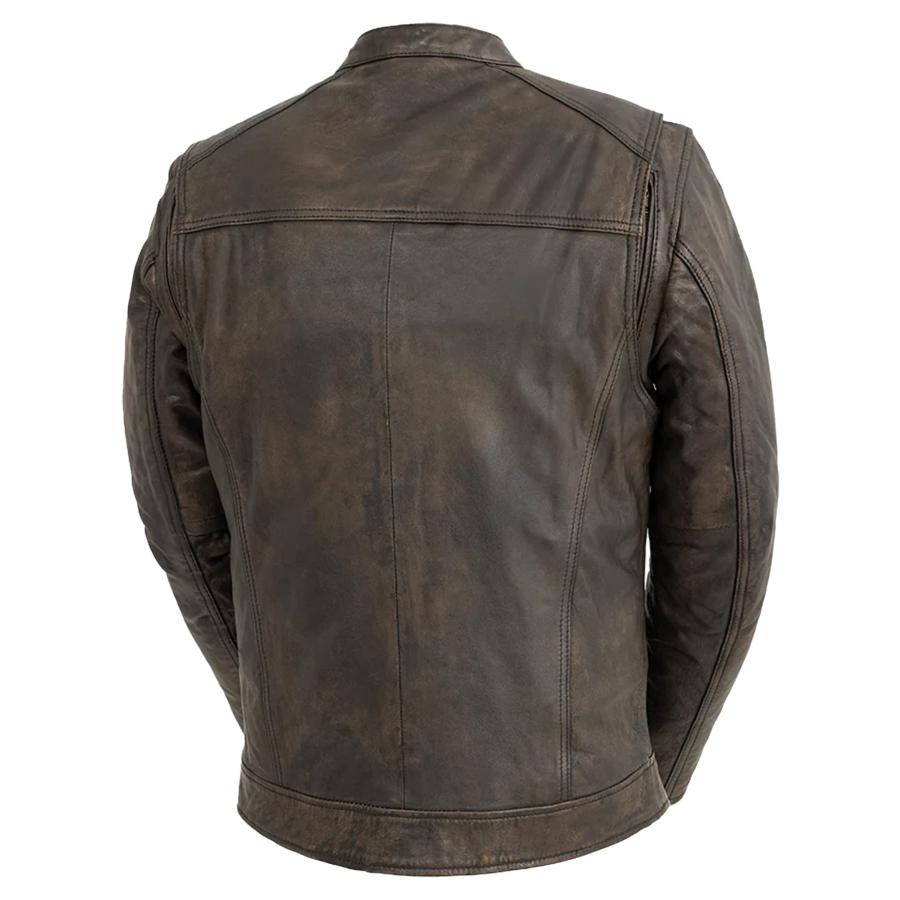 【並行輸入品】First Mfg Co   ヒップスター   メンズ オートバイ レザージャケット | レザージャケット メンズ First Mの画像