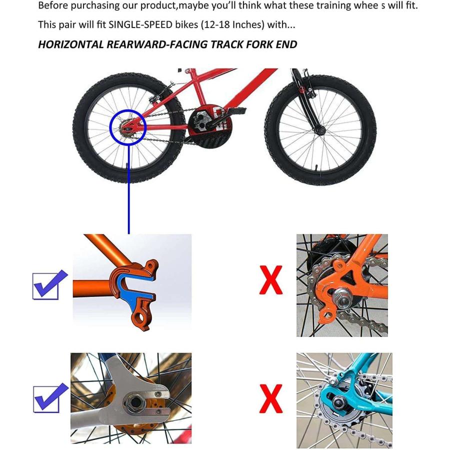 【並行輸入品】Homee 自転車用補助輪 子供用自転車 トレーニングホイール リアホイール 折りたたみ 強力 14/16/18/20インチ用 1の画像
