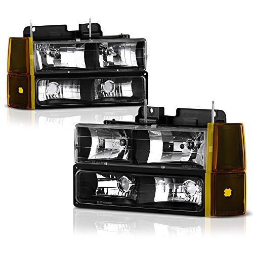 【並行輸入品】VIPMOTOZ 1994 1998 GMC C/K ピックアップトラック サバーバン ユーコン ヘッドライト用 マットブラック_1