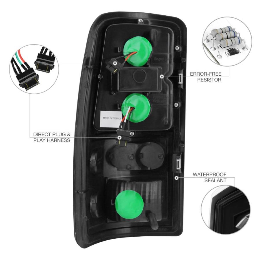 【並行輸入品】VIPMOTOZ LEDテールライトランプアセンブリ 2000 2006 Chevy Tahoe Suburban 1500 25の画像