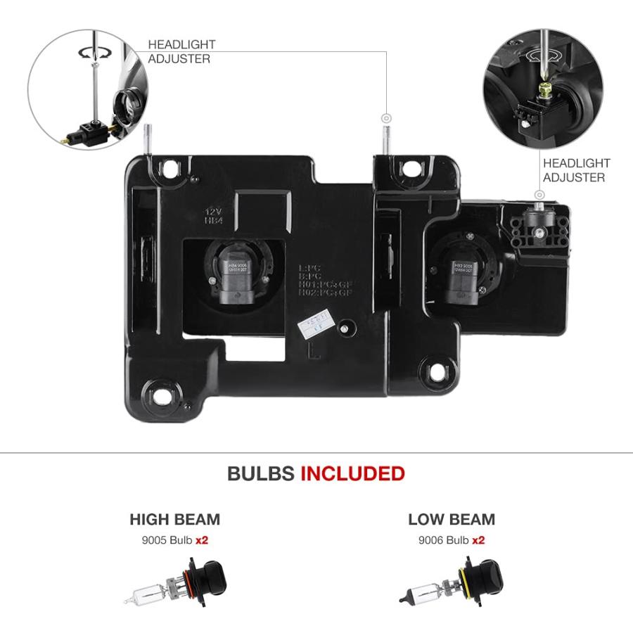 【並行輸入品】VIPMOTOZ 1988 2002 シボレー GMC C/K 1500 2500 3500 ピックアップ サバーバン ヘッドライの画像