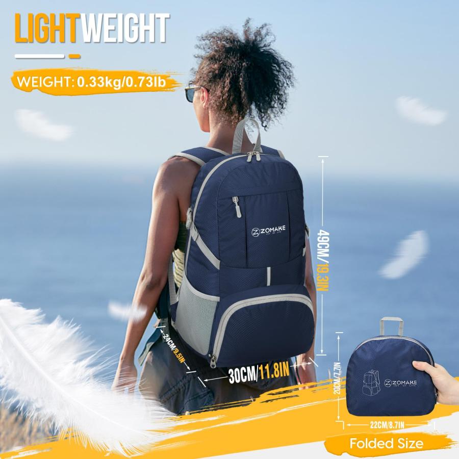 【並行輸入品】[ZOMAKE] 折りたたみリュック 大容量 35L アウトドアバック チェストストラップ付き 防水 軽量 バックパック アタック | ZOMAKE | 03
