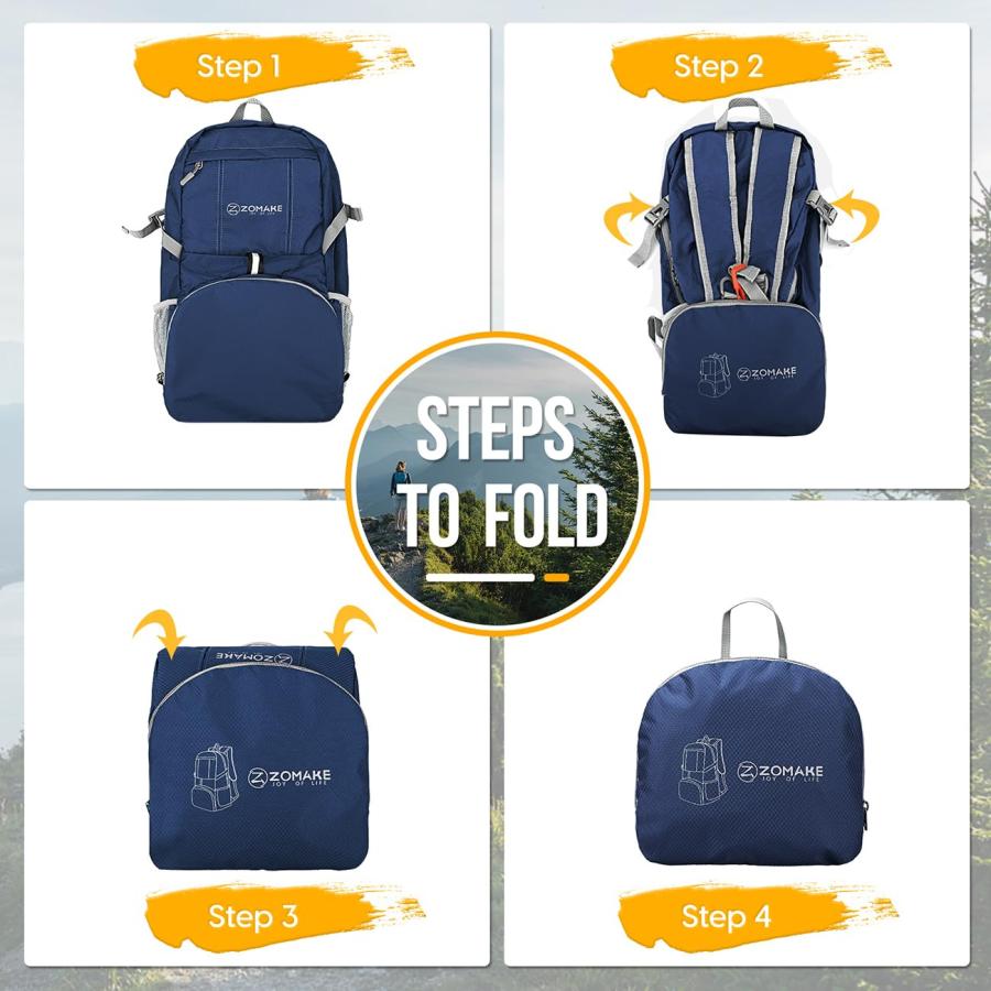 【並行輸入品】[ZOMAKE] 折りたたみリュック 大容量 35L アウトドアバック チェストストラップ付き 防水 軽量 バックパック アタック | ZOMAKE | 09