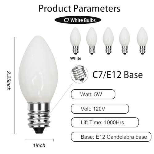 【並行輸入品】GOOTHY インドア&アウトドア ストリングライト C7 セラミッククリスマス交換用電球 5ワット ホワイト GOOTHY In