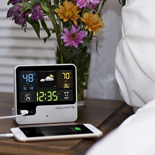 AcuRite 01129M Alarm Clock with USB Charger & Weather Station, B 並行輸入品 | ブランド登録なし | 04