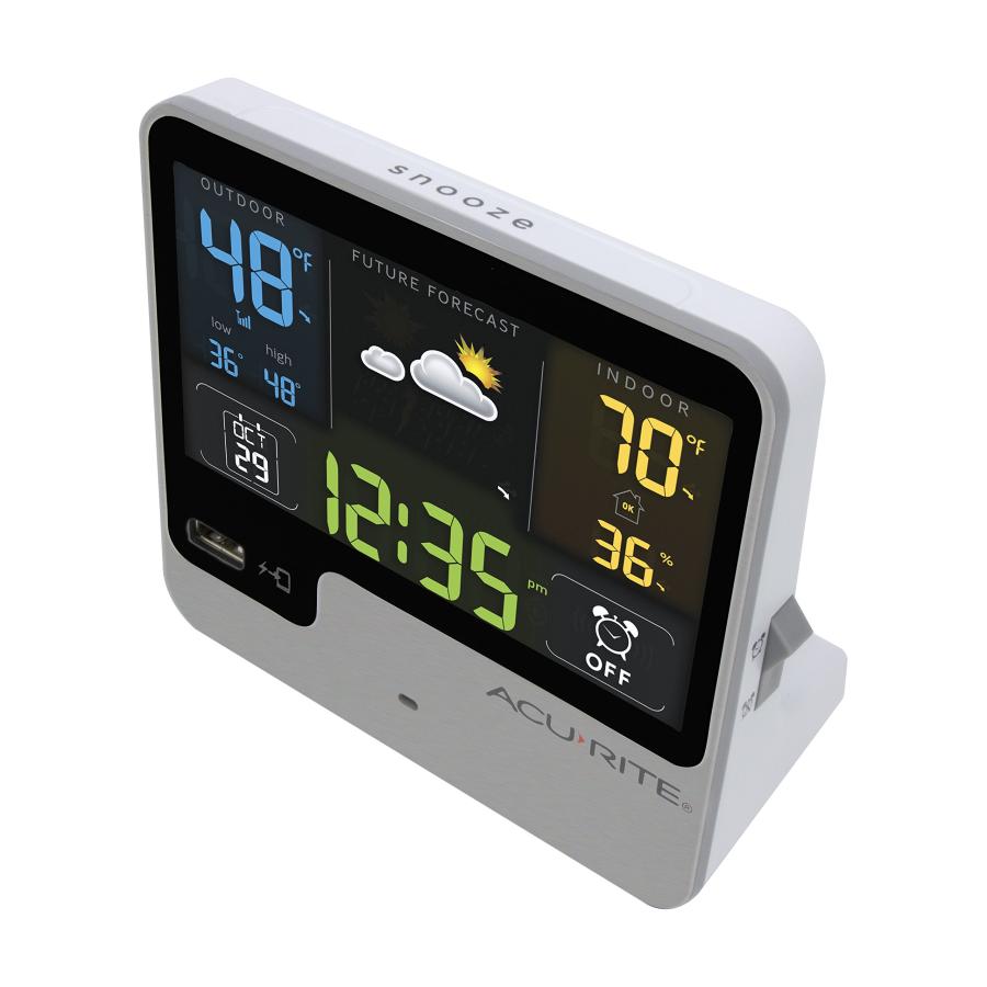 AcuRite 01129M Alarm Clock with USB Charger & Weather Station, B 並行輸入品 | ブランド登録なし | 06