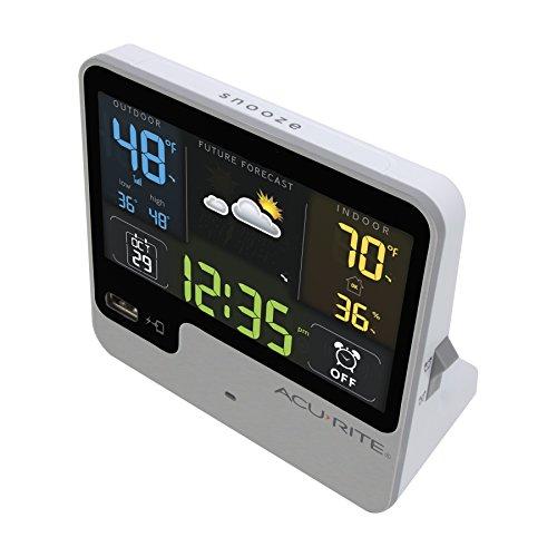 AcuRite 01129M Alarm Clock with USB Charger & Weather Station, B 並行輸入品 | ブランド登録なし | 07