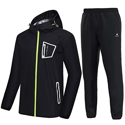 HOTSUIT サウナスーツ ダイエット ブラック フード付き 上下2点セット 並行輸入品】HOTSUIT サウナスーツ メンズ 裂け防止 ボクシング