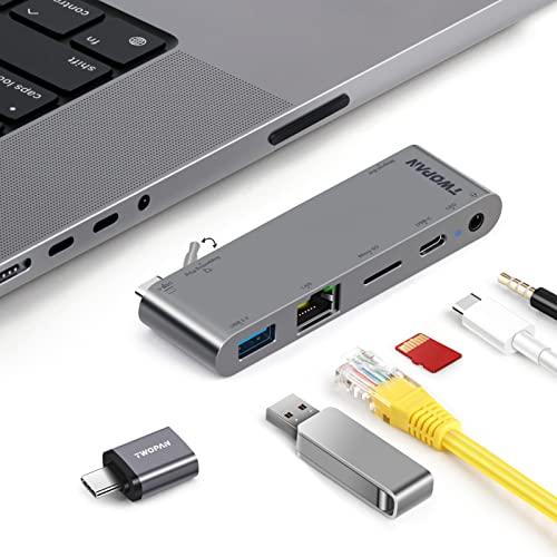 TWOPAN MacBook Pro M2 Pro/Max 14/16インチ USB Cハブ 5ポート USB Cドングル Mac 並行輸入品｜import-tabaido｜02