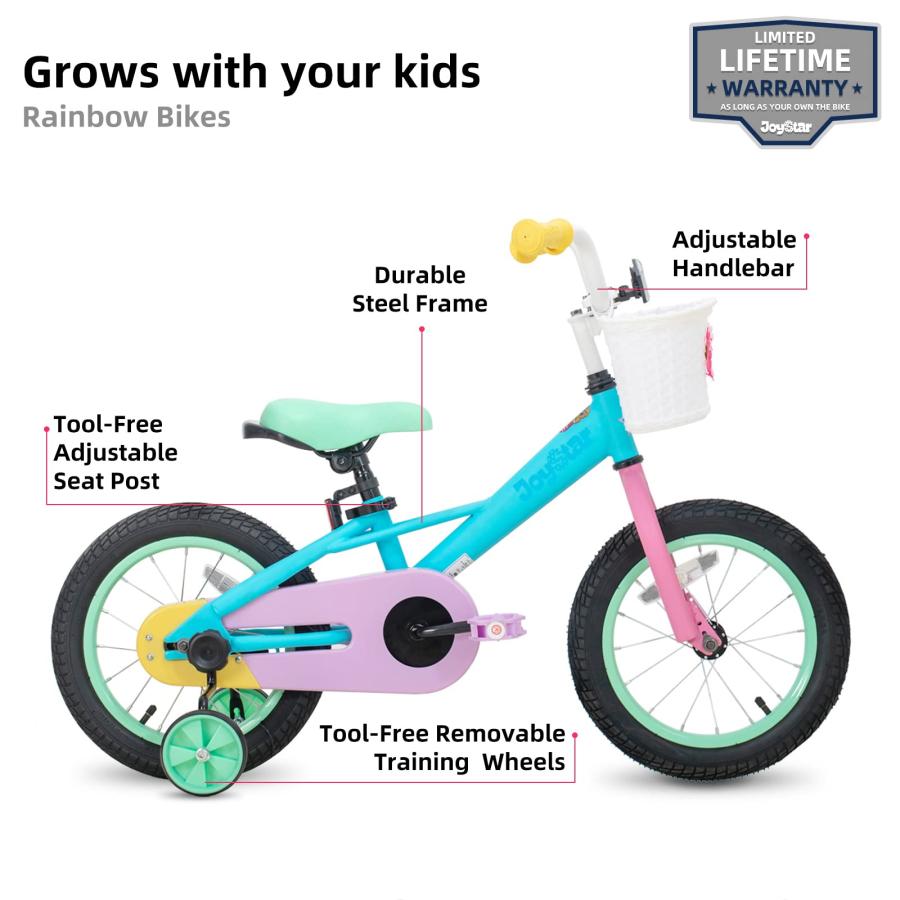【並行輸入品】JOYSTAR 12 Inch Kids Bike for 2 3 4 Years Girls 12" Toddler Rainの画像