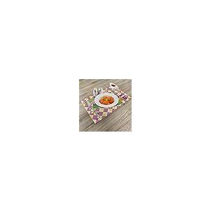 Ambesonne Mardi Gras Place Mats Set of 4, Checkered Pattern with 並行輸入品｜import-tabaido｜06