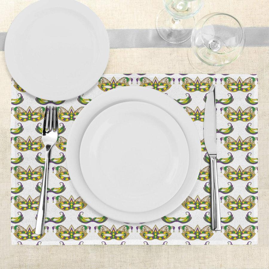 Ambesonne Mardi Gras Place Mats Set of 4, Pattern withs Traditio 並行輸入品｜import-tabaido｜07