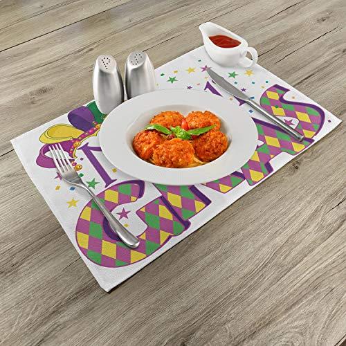 Ambesonne Mardi Gras Place Mats Set of 4, Joyous Composition wit 並行輸入品｜import-tabaido｜05