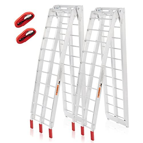 【並行輸入品】Motorhot 2個 7フィート 1500ポンド 積載用スロープ折りたたみアルミATVランプ 芝刈り機 トラック オートバイ用_1