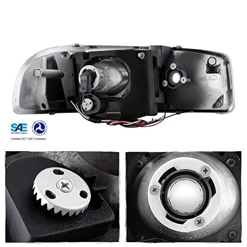 【並行輸入品】GMC Sierra 1500 Yukon Denali ブラックヘイロープロジェクターLEDヘッドライト+ブラックバンパーシグナ_3