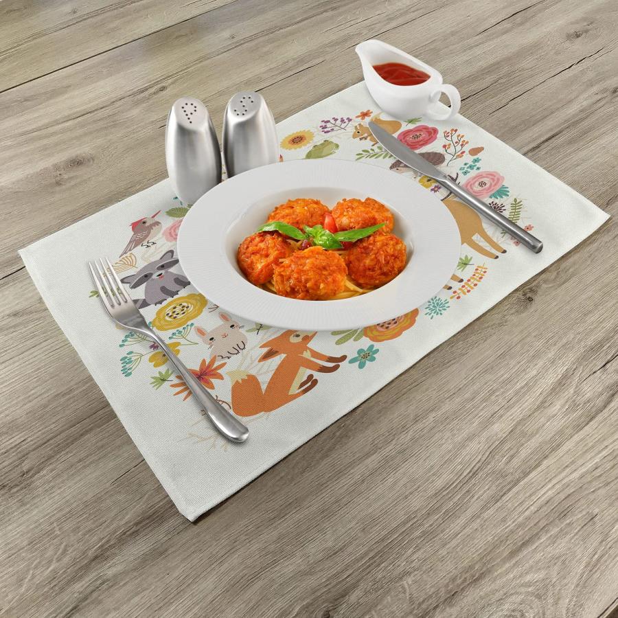 Ambesonne Forest Place Mats Set of 4, European Forest Fauna and  並行輸入品｜import-tabaido｜04