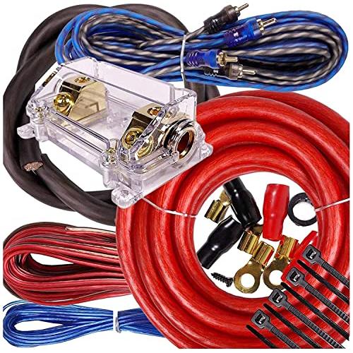 【並行輸入品】完全5000ワット重力0ゲージアンプ取り付け配線キット アンプ PK1 0 Ga ブルー   250A + 300Aヒューズ付属の画像