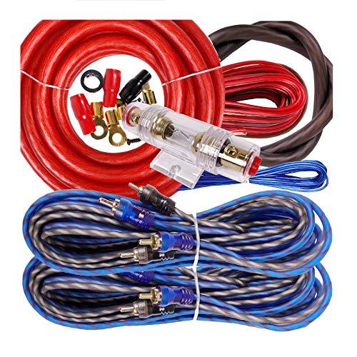 【並行輸入品】コンプリート4チャンネル 2500W 重力 4ゲージアンプ取り付け配線キット アンプ Pk3 4Ga レッド   インストーラーとの画像