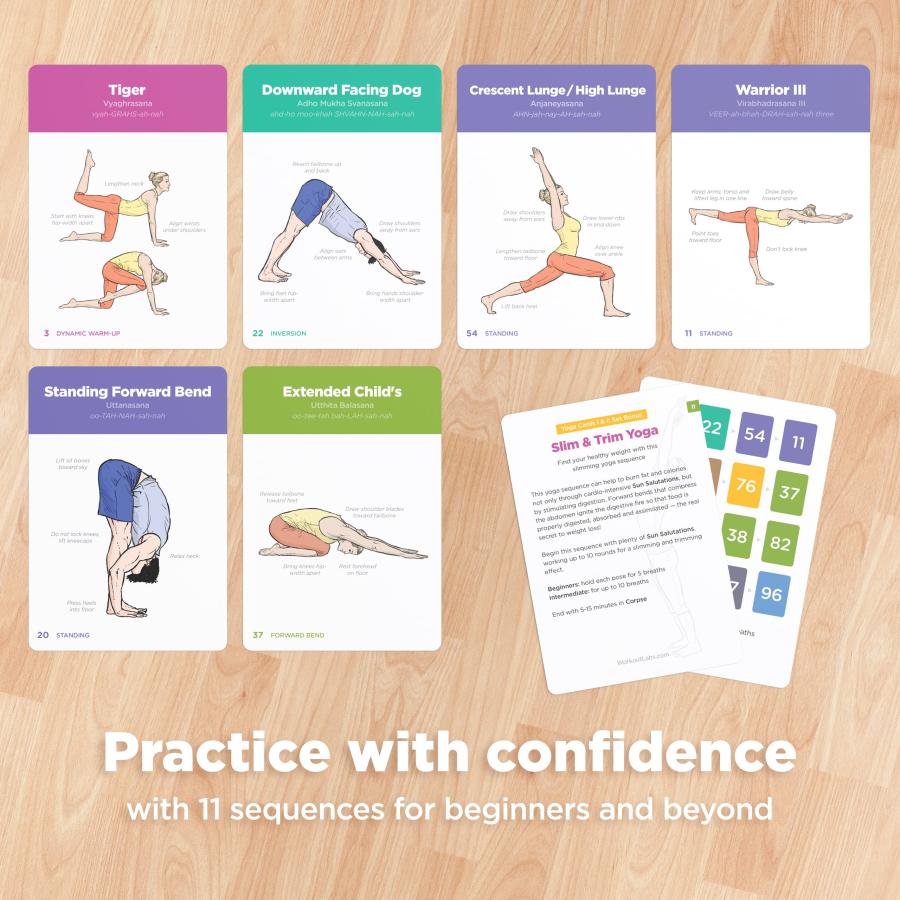 【並行輸入品】WorkoutLabs ヨガカード I & II コンプリートセット 初心者&中級者:プロフェッショナル勉強、クラスシーケンス_3