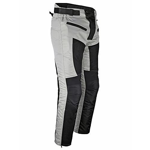 【並行輸入品】メンズ オートバイ ライディングパンツ グレー ブラック メッシュ CE承認アーマー付き， グレーブラック， 34W x 33L_1