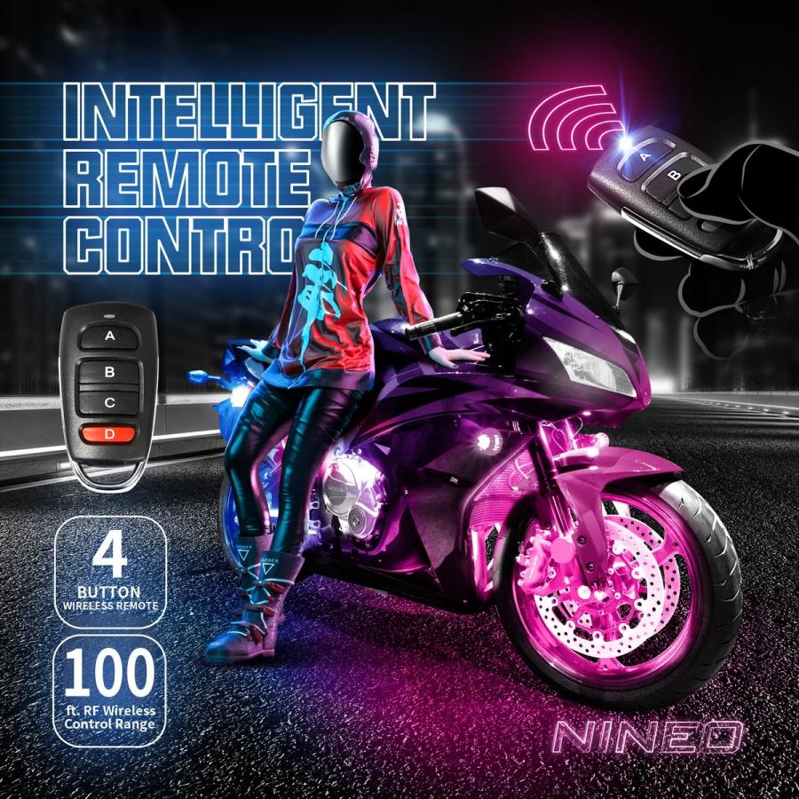 専用　-14 並行輸入品】NINEO 8個 オートバイ RGB LED ストリップライト マルチ