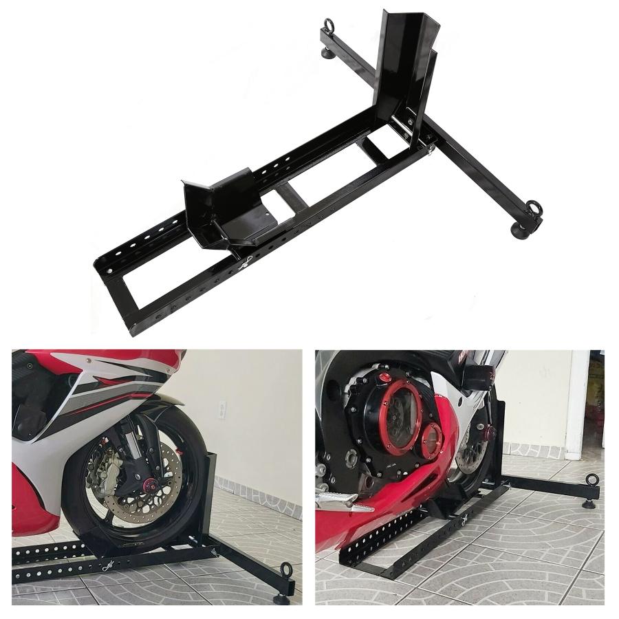 【並行輸入品】7BLACKSMITHS 調節可能 オートバイスタンド 車輪止め 直立型 耐荷重1800ポンド 高耐久 オートバイ 車輪止め 7B_2