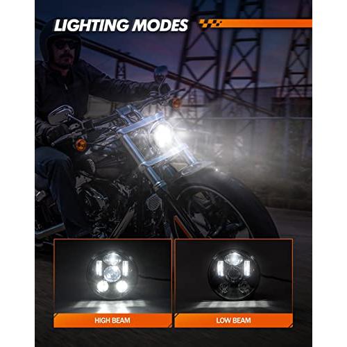 並行輸入品】5 3 / 4 5.75 LEDヘッドライトコンプリートハーレー