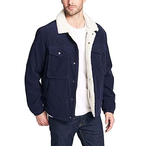 【並行輸入品】Levi's メンズ コーデュロイシェルパ裏地付きトラッカージャケット US サイズ: Large カラー: ブルー Levi'sの画像