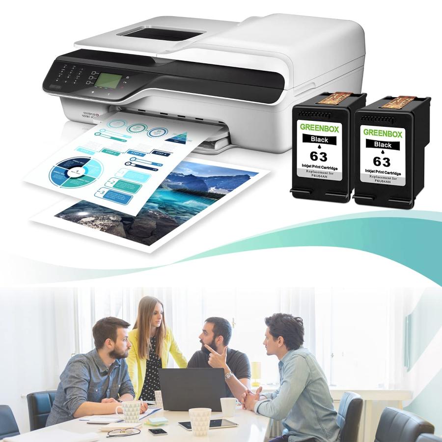 高速配送 GREENBOX 再製造 63 ブラック インクカートリッジ HP 63XL 63 XL HP OfficeJet 3830 52 並行輸入品