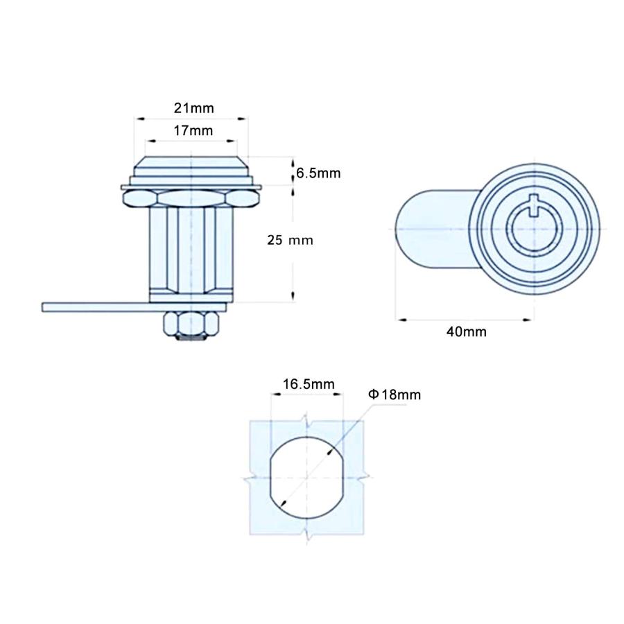 【並行輸入品】Hicello Locks Tubular Cam Lock 25mm， Drawer Cabinet Arcade Threa_3