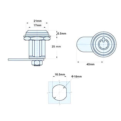 【並行輸入品】Hicello Locks Tubular Cam Lock 25mm， Drawer Cabinet Arcade Threa_4