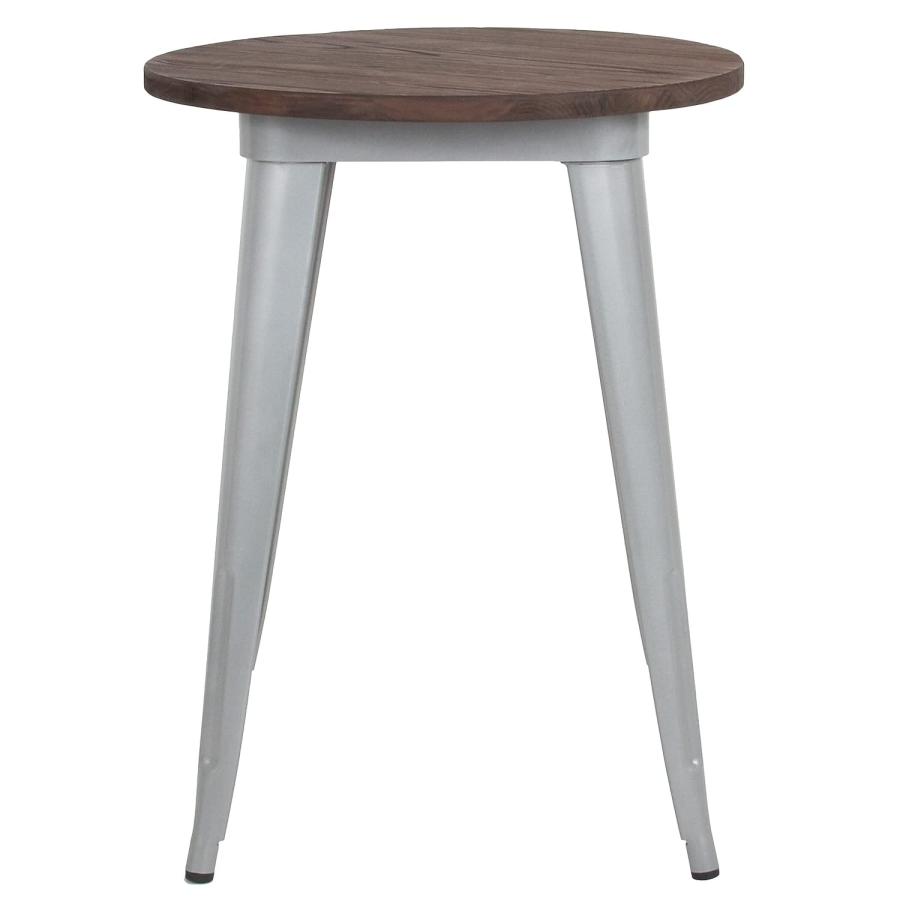 【並行輸入品】Flash Furniture メタル/ウッド カラフル レストランテーブル エルム 亜鉛メッキスチール ゴム シルバー 30.5_6