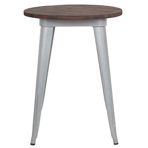 【並行輸入品】Flash Furniture メタル/ウッド カラフル レストランテーブル エルム 亜鉛メッキスチール ゴム シルバー 30.5_7